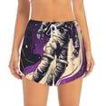 thumbnail image 2 of Salouo Astronaut Floating purple Space Print Women's 2 in 1 Running Shorts Double-Layer Shorts Athletic Workout Gym Yoga Shorts Running Shorts for Women-Medium, 2 of 7