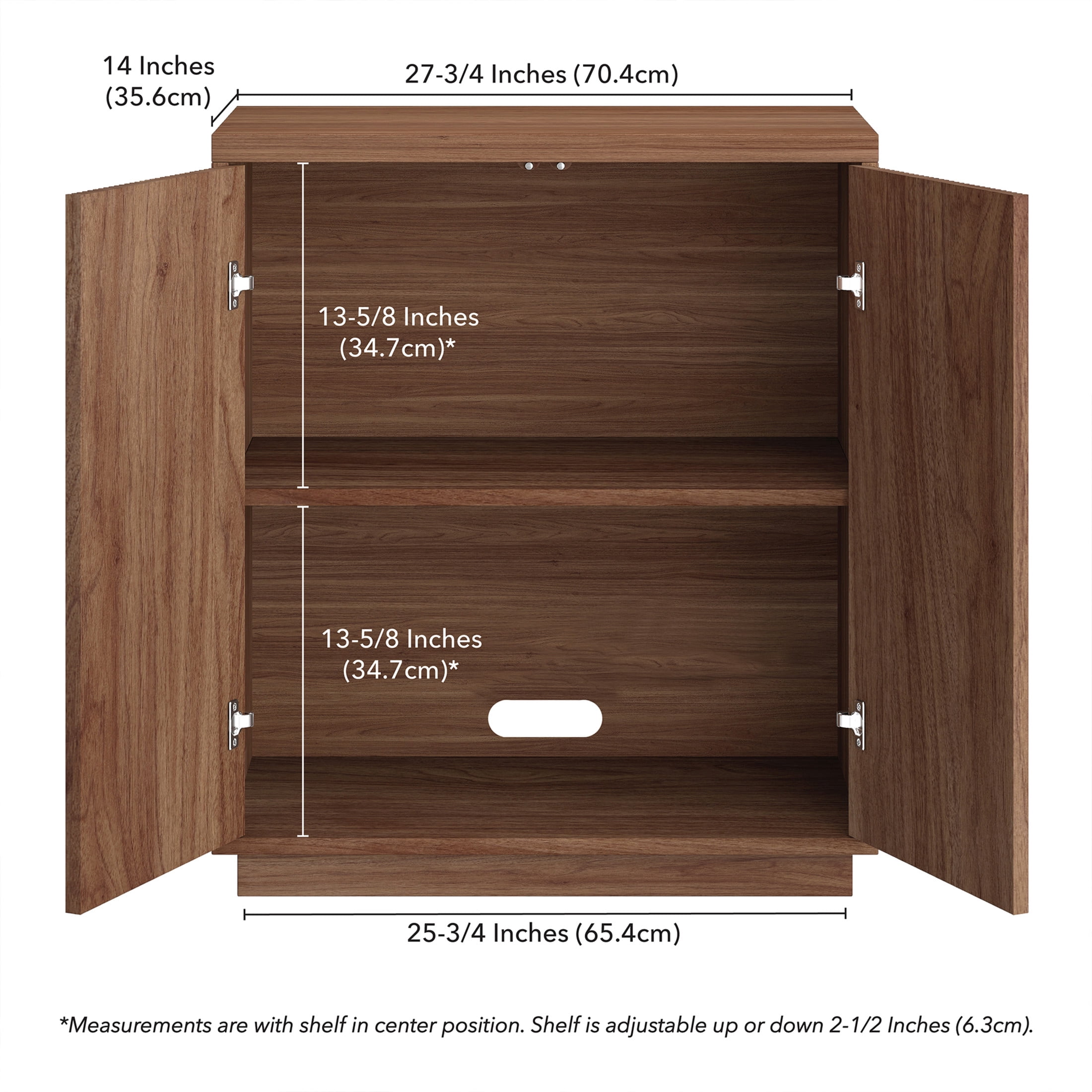 Evelyn&Zoe Modern/Contemporary 28" Wide Satin Walnut Accent Cabinet