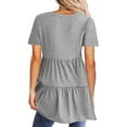 thumbnail image 3 of Patlollav Fashion Women Short Sleeve Garment Comfortable Breathable V-Neck Blouses, 3 of 6