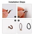 thumbnail image 5 of Uxcell 50pcs Cup Ceiling Hooks 1/2 Inch Metal with Vinyl Coated Screw in Holder Brown, 5 of 7