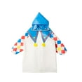 thumbnail image 4 of Poncho impermeable para niños, impermeable, portátil, con dibujos animados, ropa impermeable para niños Azul y blanco, 4 of 9
