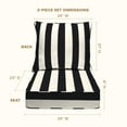 thumbnail image 5 of Cabana Stripe Black & Ivory Deep Seating Cushion Set, 5 of 8