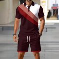 thumbnail image 2 of CONFREE Mens 2 Peice Shorts Sets Casual Men's Summer Outfits Set Graphic Polo Shirts Shorts Athletic Sweat Suit for Men, 2 of 4