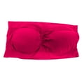 thumbnail image 2 of Womens Strapless Padded Bra Bandeau Tube Top Removable Pads Seamless Crop Pink, 2 of 5