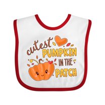 Inktastic Cutest Pumpkin in the Patch with Orange Heart Boys or Girls Baby Bib
