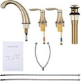 thumbnail image 6 of Bathroom Sink Faucet, 8 inch 3 Hole 2 Handle Widespread Faucet with Stainless Steel Pop Up Drain and Hose, 6 of 7