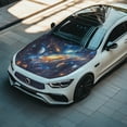thumbnail image 3 of Uorisanigo Car Hood Cover Elastic Polyester Waterproof Galaxy Print Car Hood Protection Automotive Accessories Universal Fit for Most Automotive Sedans Trucks Pickup Sports Cars, 3 of 7