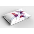thumbnail image 2 of Ambesonne White Pillow Sham 2 Pack, Modern Wavy Patterns Art, 26"x20", Red Blue, 2 of 3