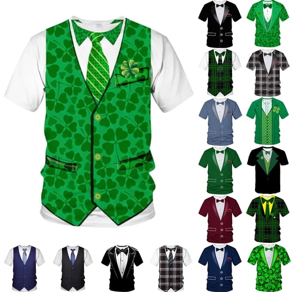 Agkizg Graphic Tees St.Patrick Pullover Print Activewear Gym Short Sleeve Crew Neck T-Shirt (Men's)
