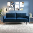 thumbnail image 2 of Pemberly Row Contemporary 70" Round Arm Velvet Sofa in Space Blue, 2 of 5