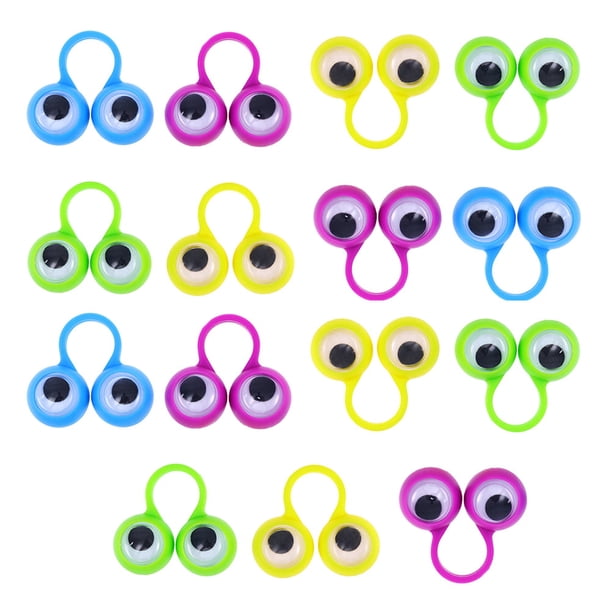 15 piezas de marionetas de dedo con forma de ojo, anillos con ojos saltones, anillos con forma de globo ocular, juguetes para dedos, accesorios para fiestas