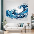 thumbnail image 5 of Boho Washable Wall Hanging Tapestry for Bedroom Office Dorm Home College Deco - Decorative Ocean Simple Lines Aesthetic Tapestry 51x59 Inches Japanese Waves Wall Hanging Tapestry, 5 of 5
