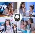 thumbnail image 5 of Auriculares inalámbricos Bluetooth para niños, adolescentes y adultos, auriculares Bluetooth con micrófono, auriculares con orejas de gato para niñas y mujeres (negro), 5 of 5