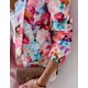 thumbnail image 5 of Chaquetas de trabajo informales a cuadros con doble bolsillo y manga larga con cuello chal para mujer BlazerFloral PinkSmall, 5 of 5