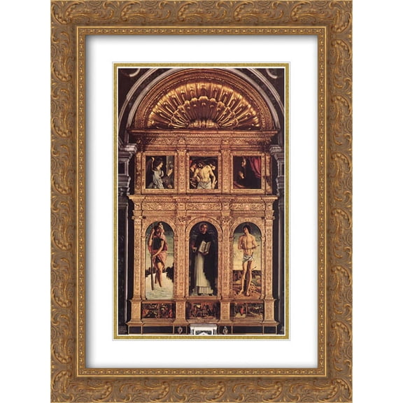 Giovanni Bellini 2x Matted 20x24 Gold Ornate Framed Art Print 'Polyptych of S. Vincenzo Ferreri'