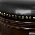 thumbnail image 5 of Flash Furniture Carol 24'' High Backless Cappuccino Wood Counter Height Stool with Carved Apron and Black LeatherSoft Swivel Seat, 5 of 12