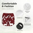 thumbnail image 3 of JUNZAN Christmas Buffalo Plaid Print Women's Athletic Gym Running Shorts with Phone Pockets - Workout Shorts-Medium, 3 of 8