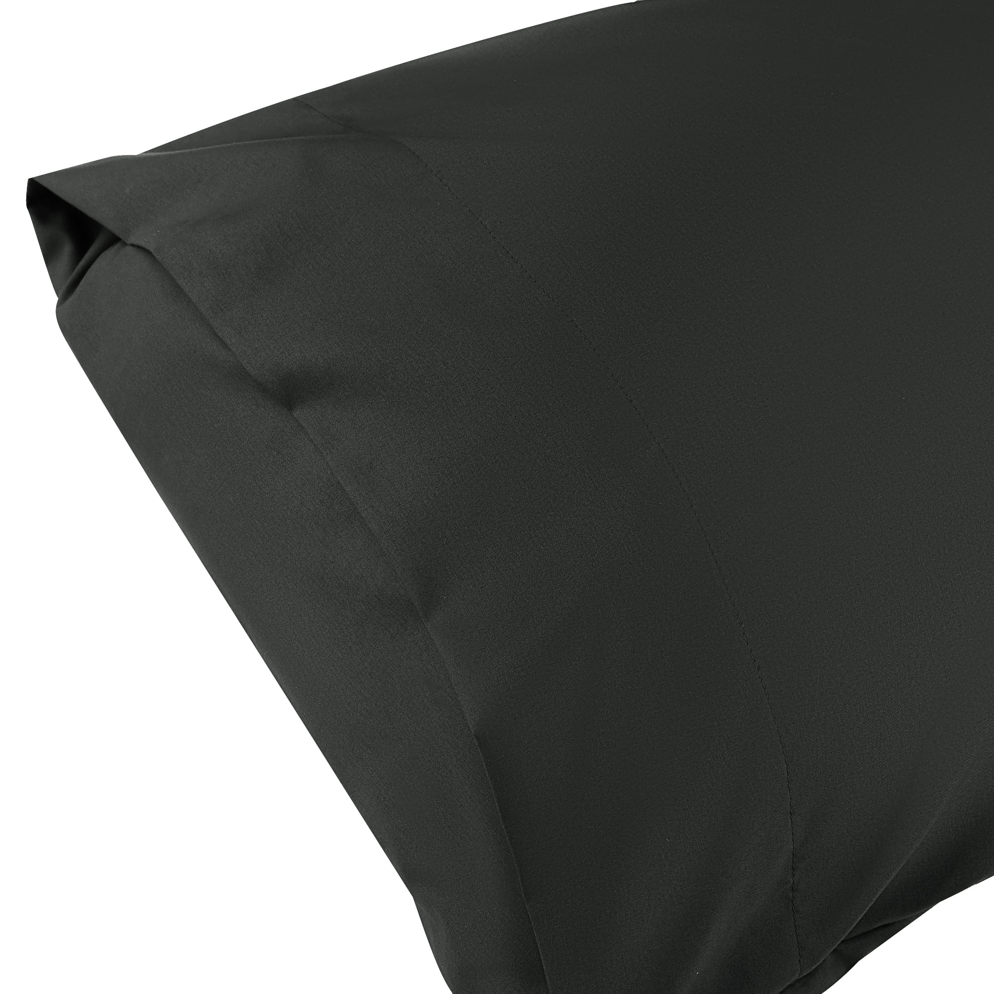 Unique Bargains Solid Color Envelope Closure Pillowcase (2 Count) Black Standard