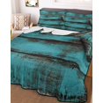 thumbnail image 3 of Quilts Twin Size, Teal Brown Wood Soft Comforter Bedding Set for Bed, Vintage Chic Shabby Plank Lightweight Quilted Bedspread with Pillow Cover(2 Pieces) for All Season, 68x86 Inch, 3 of 6