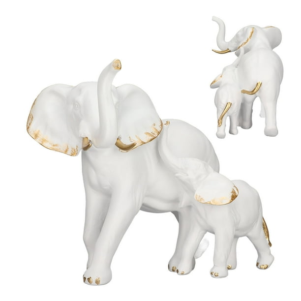 Decoración de estatua de elefante colección de estatuillas de elefante de madre bebé de resina escultura de animal de la suerte para decoración de sala de estar y dormitorio ANGGREK Otros