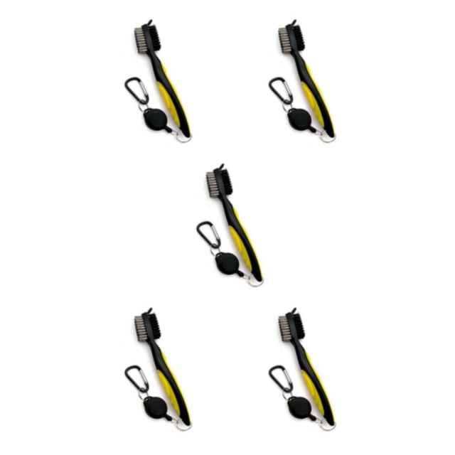 Baohd Stainless Steel Golf Club Brush Ergonomic Handheld Replacement Solid Color Shoe Brushes Cleaning Tool Accessories Yellow Lidless 5Set