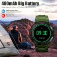 thumbnail image 3 of Jelloo 400mAh Big Battery Rugged Smart Watch for Men with Pedometer Outdoor Sport Smartwatch with Make /Answer Call Compatible for iOS Android, 1pc, Green, 3 of 8