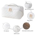thumbnail image 1 of Difusor De Aceite Esencial Bolsa de cosméticos de PU Caja de maquillaje a cuadros de gran capacidad para regalos de vacaciones (Blanco) Likrtyny Cuidado Belleza, 1 of 9