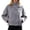 Grey, variant on Uobin Women's Cropped Peacoat Double Lapel Short Winter Loose Fit Casual Short Jacket Outwear Loose Drop Shoulder Woolen Outerwear for Fall Winter