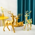 thumbnail image 6 of Golden Reindeer Figurine Resins Sculpture for Home Tabletop and Shelf Display, 6 of 11