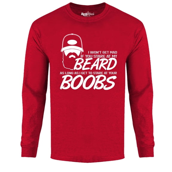 Men's Greatest Beard Long Sleeve Shirt - If You Stare at My Beard