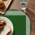 thumbnail image 3 of Green Greek Key Round 13 Inch Placemats Set of 4, Geometric Greece Ancient Farmhouse Geo HeatResistant Non Slip Place Mats for Dining Table, Wipeable Braided Kitchen Table Mats for Housewarming, 3 of 9