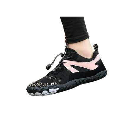 

UKAP Unisex Aqua Socks Slip Resistant Water Shoes Quick Dry Yoga Shoe Lightweight Athletics Womens Mens Sneakers Barefoot Slip-ons Black Pink 9.5