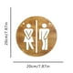 thumbnail image 3 of Signo de género para baño de madera | Placa de puerta circular para la decoración de la pared del baño - 7.87x7.87in | Placa colgante de madera rústica para Home Restaurant Café | Fácil de instalar, 3 of 5