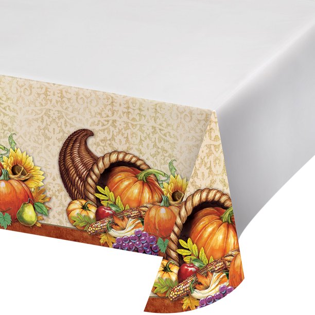 Harvest Thanksgiving Plastic Tablecloth Walmart Com