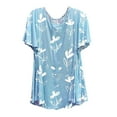 thumbnail image 4 of Tejiojio Essentials Short Sleeve Clearance Lady's Summer T-Shirt Women Ladies Casual Print Pullover O-neck Tops T-Shirt Blouse, 4 of 4