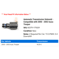 thumbnail image 2 of Automatic Transmission Solenoid - Compatible with 2000 - 2002 Isuzu Trooper 2001, 2 of 2