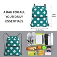 thumbnail image 2 of Xecao Teal And White Polka Dot for Drawstring Bags,Pull String Backpack Bags,String Bag Sackpack, 2 of 6