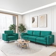 thumbnail image 2 of Costway Modern Modular 3-Seat Sofa Couch w/ Side Storage Pocket & Metal Leg Teal, 2 of 10
