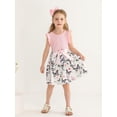 thumbnail image 3 of Toddler Baby Girls Dresses Butterfly Floral Ruffled Princess Seaside Beach Dress Outfits Pink 5-6Y, 3 of 6