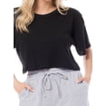 thumbnail image 6 of MixMatchy Women's Basic Solid Boxy Short Sleeve Crop Top, 6 of 6