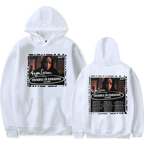 Ryan Caraveo Trouble In Paradise US Tour 2024 2024 Hoodie Unisex Casual Long Sleeve Sweatshirt
