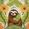 thumbnail image 6 of HAOXIT Round Tablecloth  Funny Sloth,Cute Lazy Sloths Sitting Among Tropical Leaves Washable Polyester Table Cloth Table Cover Decorations for Picnic,Kitchen,Holiday Party 31-35, 6 of 8