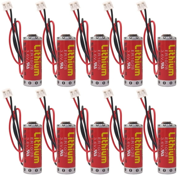 10 PCS er10/28 800mAh Battery ER10280 3.6V PLC Lithium Battery for Mitsubishi FX2NC-32BL ER10/28 with Plug