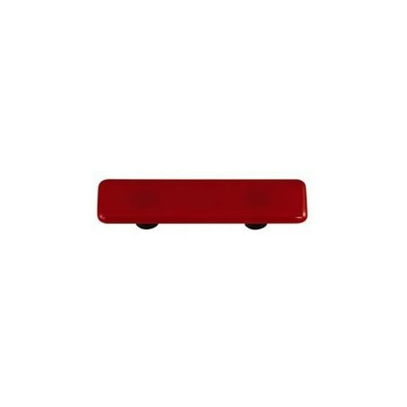 Hot Knobs HK1005-PA Garnet Red Rectangle Glass Cabinet Pull - Aluminum Post