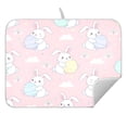 thumbnail image 3 of Heart Raspberry Flower Drying Dish Mat Quick Drying Absorbent Soft Durable for Kitchen 16" x 18", 3 of 10