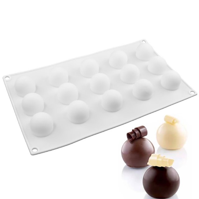 Mousse Mold 15-Cavity Ball Shape DIY Silicone Cake Making Mold Dessert Mold