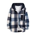 thumbnail image 2 of Goodtrade8 Mens Thickened Jackets Pockets Shirt Winter Plaid Warm Coats for Men Hooded, 2 of 8