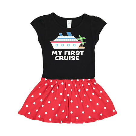 

Inktastic My First Cruise with Cruise Ship and Palm Trees Gift Toddler Girl Dress