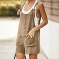 thumbnail image 5 of Hot6sl Jumpsuits for Women Shorts Ladies Casual Cotton and Linen Solid Color Collar Pocket Jumpsuit Shorts Pants Hot6sl4877464, 5 of 7