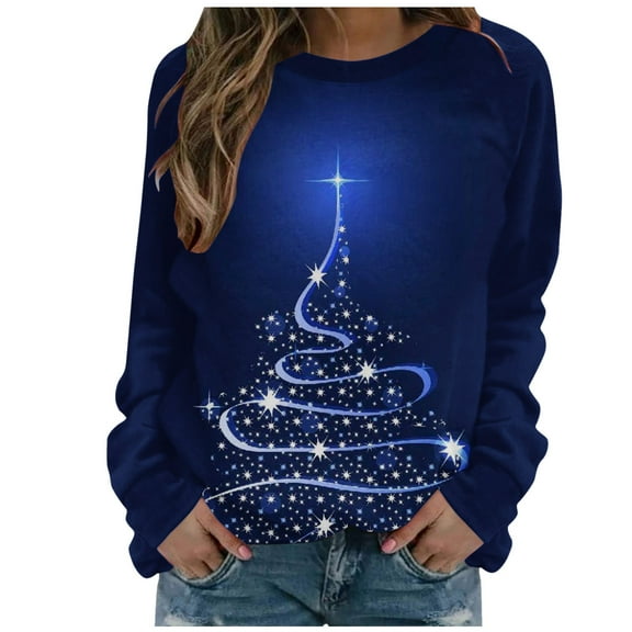 Dyegold Christmas Hoodie For Women Graphic Plus Size Casual Cute Pullover Tops Holiday Savings Holiday Xmas Tree Hoodies Long Sleeve Fall Ladies Sweatshirt Ugly Funny Clothes Xmas Teen Girls Shirts